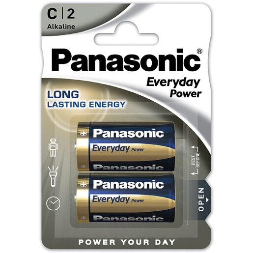 Baterii PANASONIC Everyday Power LR14/C, 2 bucati Baterii PANASONIC Everyday Power LR14/C, 2 bucati
