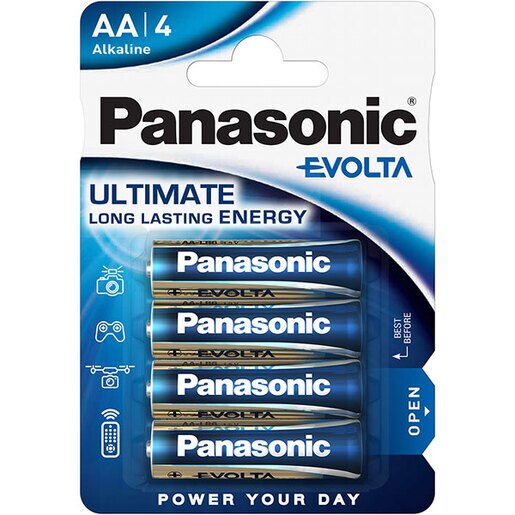 Baterii PANASONIC Evolta Alkaline LR6/AA, 4 bucati Baterii PANASONIC Evolta Alkaline LR6/AA, 4 bucati