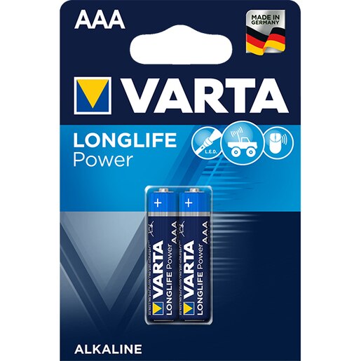 Baterii alcaline AAA VARTA Longlife Power, 2 bucati Baterii alcaline AAA VARTA Longlife Power, 2 bucati