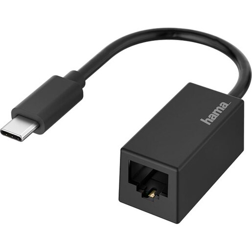 Adaptor USB C - RJ45 HAMA, Gigabit, negru Adaptor USB C - RJ45 HAMA, Gigabit, negru