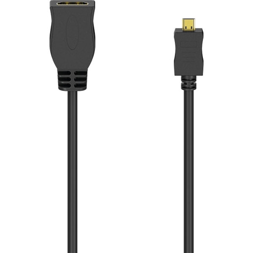 Adaptor Micro HDMI - HDMI HAMA 205168, 0.1m, negru Adaptor Micro HDMI - HDMI HAMA 205168, 0.1m, negru