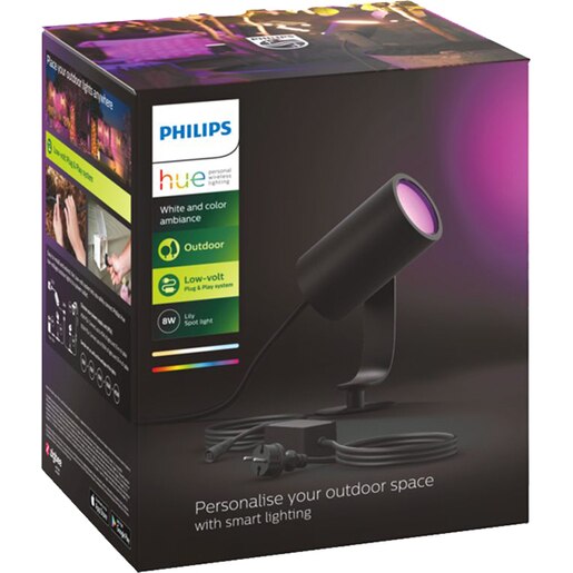 Proiector LED smart PHILIPS Hue 8718696169087, 8W, 600lm, IP65, RGB, negru Proiector LED smart PHILIPS Hue 8718696169087, 8W, 600lm, IP65, RGB, negru