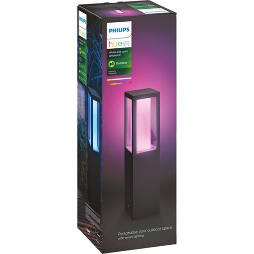 Stalp iluminat smart PHILIPS Hue 8718696170502, 2x8W, 1200lm, IP44, RGB, negru Stalp iluminat smart PHILIPS Hue 8718696170502, 2x8W, 1200lm, IP44, RGB, negru
