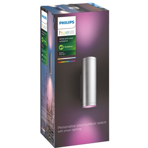 Aplica LED smart PHILIPS Hue 8718696176207, 2x8W, 1200lm, IP44, RGB, inox Aplica LED smart PHILIPS Hue 8718696176207, 2x8W, 1200lm, IP44, RGB, inox