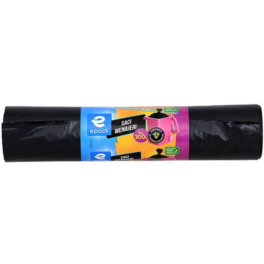 Saci menajeri EPACK 014883, 5 bucati, 300 l, negru Saci menajeri EPACK 014883, 5 bucati, 300 l, negru