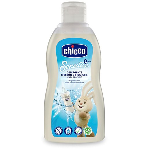 Detergent pentru biberoane si vesela bebelusului CHICCO Sensitive, 300ml Detergent pentru biberoane si vesela bebelusului CHICCO Sensitive, 300ml