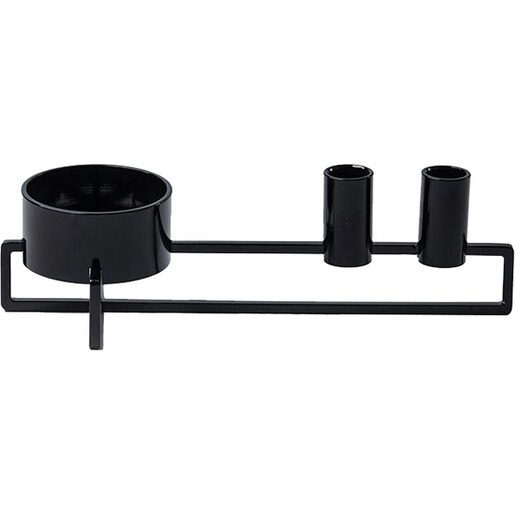 Suport lumanare Cross, 28 x 12 x 7.7 cm, negru lucios Suport lumanare Cross, 28 x 12 x 7.7 cm, negru lucios
