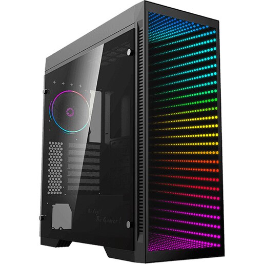 Carcasa PC GAMEMAX Abyss, USB 3.0, fara sursa, iluminare ARGB, negru Carcasa PC GAMEMAX Abyss, USB 3.0, fara sursa, iluminare ARGB, negru