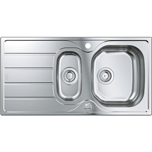 Chiuveta bucatarie GROHE 31564SD1, 1 1/2 cuve, picurator reversibil, inox, argintiu Chiuveta bucatarie GROHE 31564SD1, 1 1/2 cuve, picurator reversibil, inox, argintiu