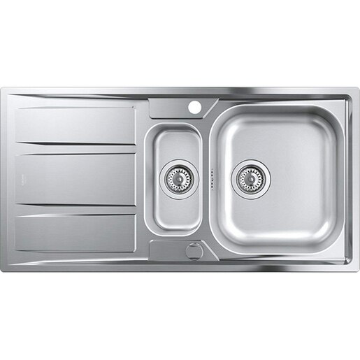 Chiuveta bucatarie GROHE K400 31567SD0, 1 1/2 cuve, picurator reversibil, inox, inox satinat Chiuveta bucatarie GROHE K400 31567SD0, 1 1/2 cuve, picurator reversibil, inox, inox satinat