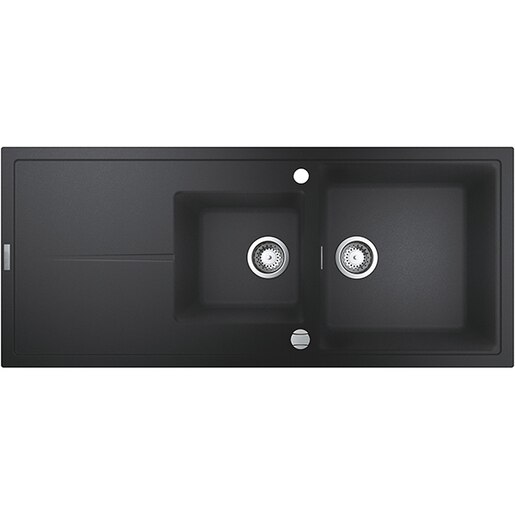 Chiuveta bucatarie GROHE K400 31643AP0, 2 cuve, picurator reversibil, compozit quartz, negru Chiuveta bucatarie GROHE K400 31643AP0, 2 cuve, picurator reversibil, compozit quartz, negru