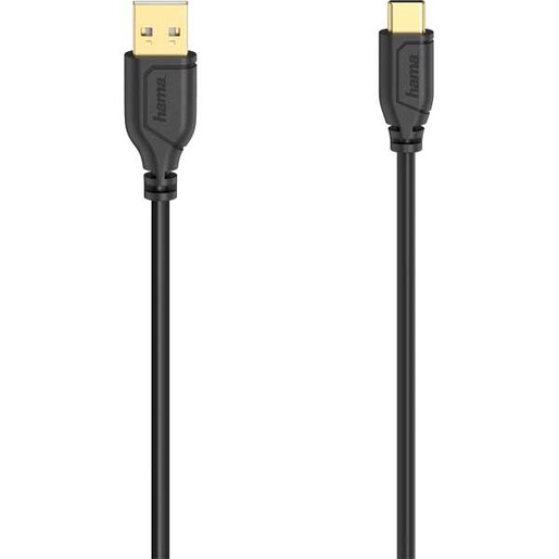 Cablu date HAMA 200634, USB-A - USB-C, 0.75m, negru Cablu date HAMA 200634, USB-A - USB-C, 0.75m, negru