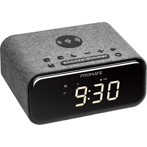 Radio cu ceas PROMATE Cayam, Bluetooth, AM/FM, Incarcare Wireless, negru Radio cu ceas PROMATE Cayam, Bluetooth, AM/FM, Incarcare Wireless, negru