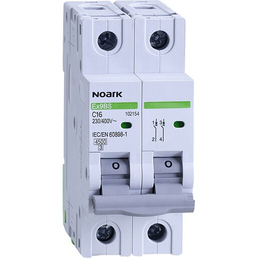 Siguranta automata modulara NOARK 102154, 2P, 16A, curba C Siguranta automata modulara NOARK 102154, 2P, 16A, curba C