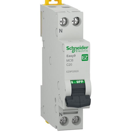 Siguranta automata modulara SCHNEIDER EZ9P32620, 1P + ND, 20A, curba C Siguranta automata modulara SCHNEIDER EZ9P32620, 1P + ND, 20A, curba C