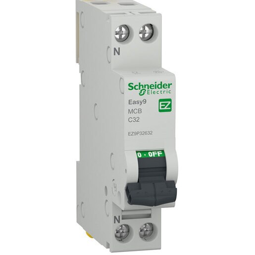 Siguranta automata modulara SCHNEIDER EZ9P32632, 1P + ND, 32A, curba C Siguranta automata modulara SCHNEIDER EZ9P32632, 1P + ND, 32A, curba C