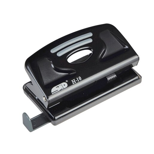 Perforator metalic mic H-10, 10 coli, prevazut cu distantier, negru Perforator metalic mic H-10, 10 coli, prevazut cu distantier, negru