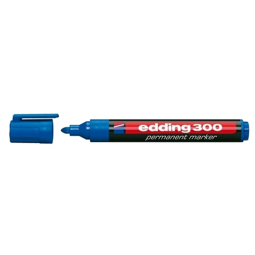 Marker permanent EDDING 300, 1.5-3 mm, albastru Marker permanent EDDING 300, 1.5-3 mm, albastru