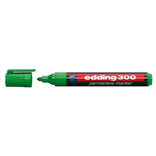Marker permanent EDDING 300, 1.5-3 mm, verde Marker permanent EDDING 300, 1.5-3 mm, verde