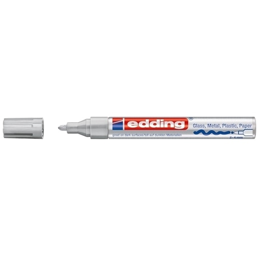 Marker permanent cu vopsea EDDING 750, corp metalic, 2-4 mm, argintiu Marker permanent cu vopsea EDDING 750, corp metalic, 2-4 mm, argintiu
