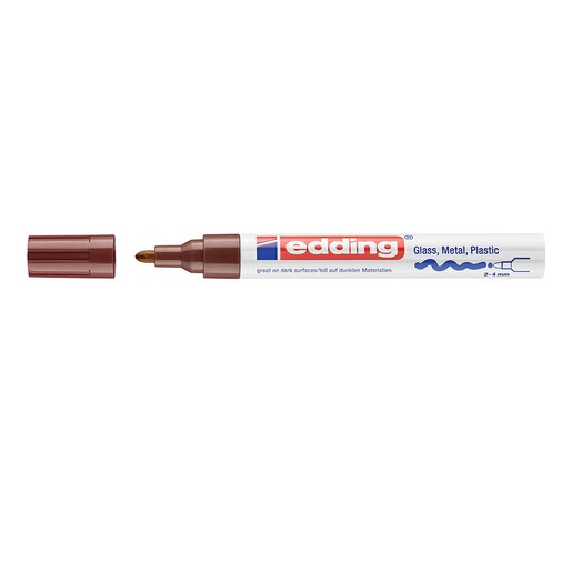 Marker permanent cu vopsea EDDING 750, corp metalic, 2-4 mm, maro Marker permanent cu vopsea EDDING 750, corp metalic, 2-4 mm, maro