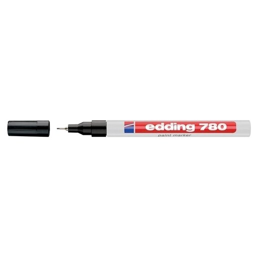 Marker permanent cu vopsea EDDING 780, corp aluminiu, 0.8 mm, negru Marker permanent cu vopsea EDDING 780, corp aluminiu, 0.8 mm, negru
