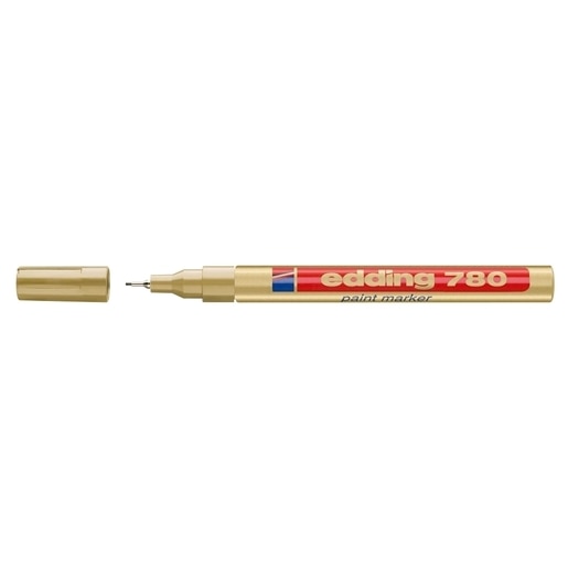 Marker permanent cu vopsea EDDING 780, corp aluminiu, 0.8 mm, auriu Marker permanent cu vopsea EDDING 780, corp aluminiu, 0.8 mm, auriu