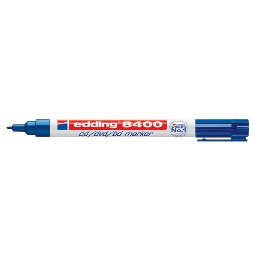 Marker permanent pentru CD/DVD/BD EDDING 8400, 0.75 mm, albastru Marker permanent pentru CD/DVD/BD EDDING 8400, 0.75 mm, albastru