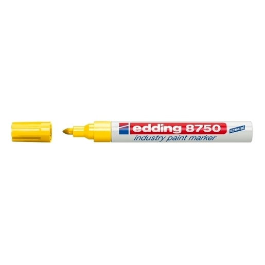 Marker permanent cu vopsea EDDING 8750, corp aluminiu, 2-4 mm, galben Marker permanent cu vopsea EDDING 8750, corp aluminiu, 2-4 mm, galben