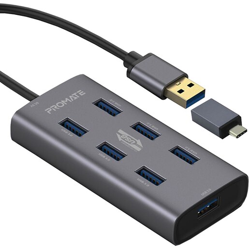 Hub USB Type-C PROMATE EzHub-7, USB 3.0, gri Hub USB Type-C PROMATE EzHub-7, USB 3.0, gri