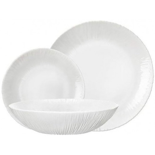 Set de masa BORMIOLI Coconut, 18 piese, opal, alb Set de masa BORMIOLI Coconut, 18 piese, opal, alb