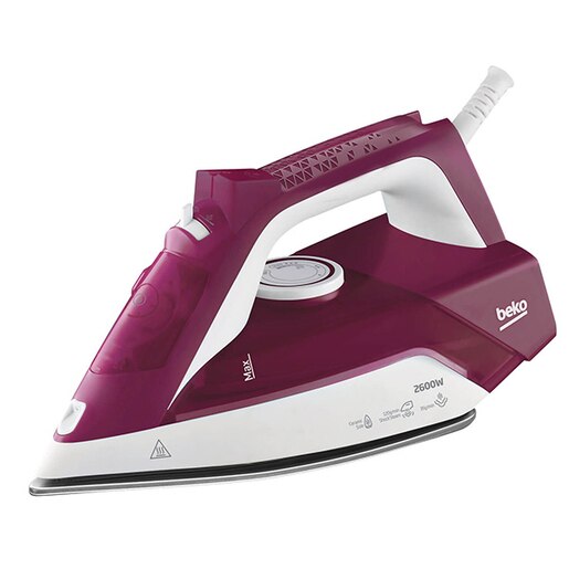 Fier de calcat BEKO SIM3126R, 2600W, 150g/min, 240 ml, talpa ceramica, alb-visiniu Fier de calcat BEKO SIM3126R, 2600W, 150g/min, 240 ml, talpa ceramica, alb-visiniu
