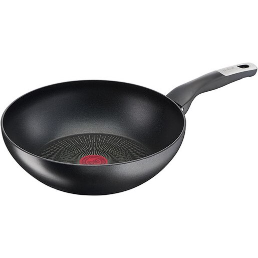 Tigaie wok TEFAL Unlimited G2551972, 28cm, aluminiu, Thermo Signal, negru Tigaie wok TEFAL Unlimited G2551972, 28cm, aluminiu, Thermo Signal, negru
