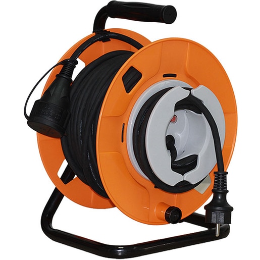 Prelungitor cu tambur HOME HJR 25-3, 1 priza, 22 + 3m, IP44 Prelungitor cu tambur HOME HJR 25-3, 1 priza, 22 + 3m, IP44