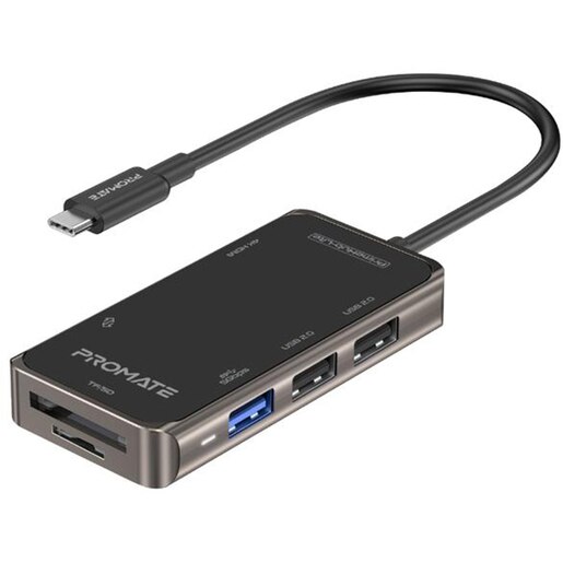 Hub USB Type-C 7in1 PROMATE PrimeHub-Lite, USB 3.0, HDMI, SD/MicroSD, negru Hub USB Type-C 7in1 PROMATE PrimeHub-Lite, USB 3.0, HDMI, SD/MicroSD, negru