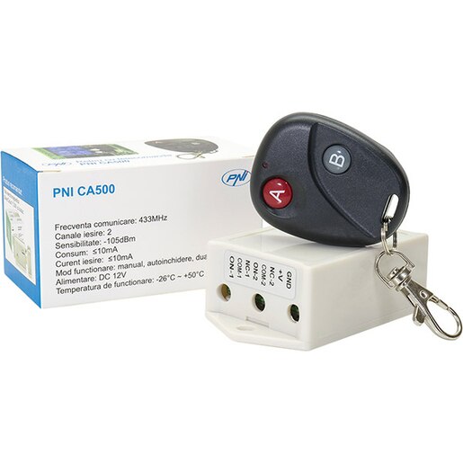 Releu cu telecomanda PNI CA500, comanda 1/2 usi garaj, porti, bariere Releu cu telecomanda PNI CA500, comanda 1/2 usi garaj, porti, bariere