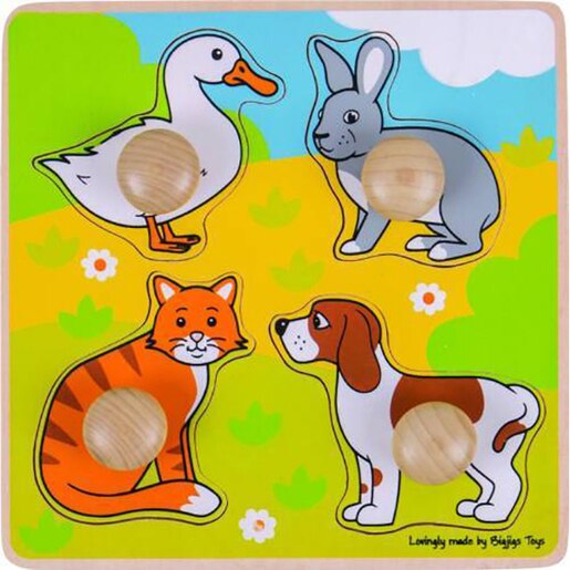 Puzzle BIGJIGS Animale de companie BJ224, 12 luni+, 4 piese Puzzle BIGJIGS Animale de companie BJ224, 12 luni+, 4 piese