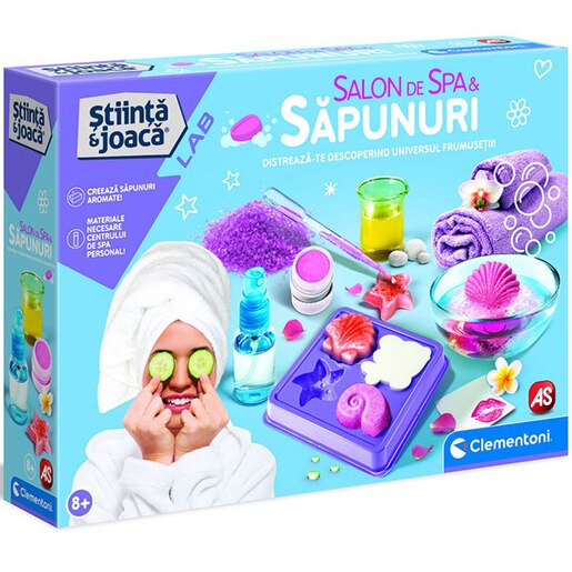 Joc creativ CLEMENTONI Stiinta si joaca - SPA si Sapunuri aromate 1026-50350, 8 ani+, multicolor Joc creativ CLEMENTONI Stiinta si joaca - SPA si Sapunuri aromate 1026-50350, 8 ani+, multicolor