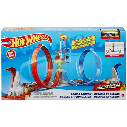 Pista cu masinuta HOT WHEELS Loop&Launch Track MTGRW39, 5 ani+, multicolor Pista cu masinuta HOT WHEELS Loop&Launch Track MTGRW39, 5 ani+, multicolor