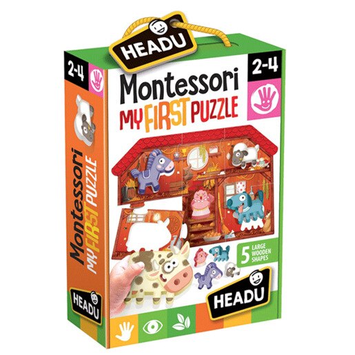 Puzzle HEADU Montessori Primul meu puzzle - Ferma HE20140, 2 ani+, 6 piese Puzzle HEADU Montessori Primul meu puzzle - Ferma HE20140, 2 ani+, 6 piese
