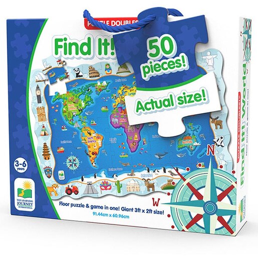 Puzzle THE LEARNING JOURNEY Harta Lumii TLJ600047, 3 ani+, 50 piese Puzzle THE LEARNING JOURNEY Harta Lumii TLJ600047, 3 ani+, 50 piese