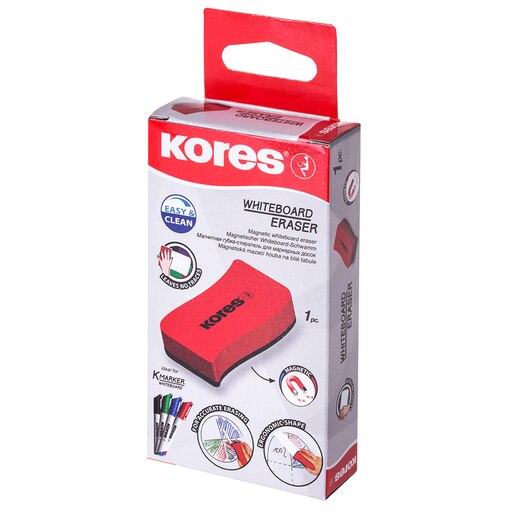 Burete magnetic KORES pentru tabla, rosu Burete magnetic KORES pentru tabla, rosu