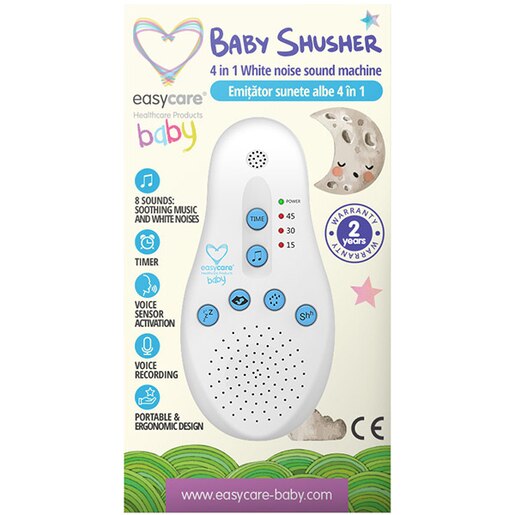 Aparat sunete albe EASYCARE Baby 4in1, alb-albastru Aparat sunete albe EASYCARE Baby 4in1, alb-albastru