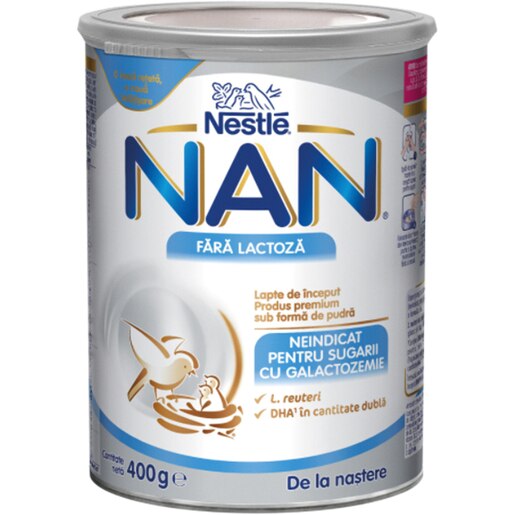 Formula speciala de lapte NESTLE NAN Fara lactoza 12306219, 0 luni+, 400g Formula speciala de lapte NESTLE NAN Fara lactoza 12306219, 0 luni+, 400g