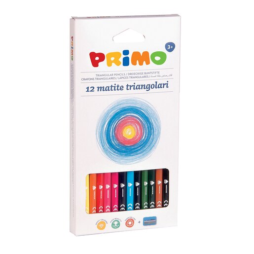 Creioane colorate PRIMO Tris, 12 culori Creioane colorate PRIMO Tris, 12 culori