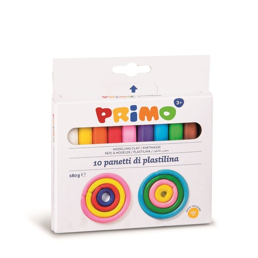 Plastilina PRIMO, 180 grame, 10 culori Plastilina PRIMO, 180 grame, 10 culori