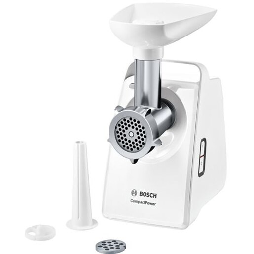 Masina de tocat carne BOSCH CompactPower MFW3910W, 2.3kg/min, 1900W, accesoriu carnati, alb Masina de tocat carne BOSCH CompactPower MFW3910W, 2.3kg/min, 1900W, accesoriu carnati, alb