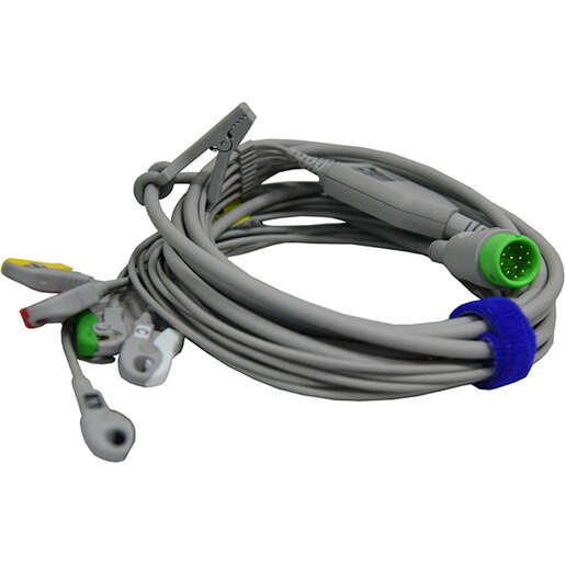 Cablu ECG COMEN, 5 conectori, 12 pini, gri Cablu ECG COMEN, 5 conectori, 12 pini, gri