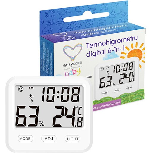 Termohigrometru digital EASYCARE EASY00131, alb Termohigrometru digital EASYCARE EASY00131, alb