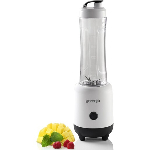 Mini blender GORENJE BSM600LBW, 0.6l, 300W, 1 treapta viteza, alb-negru Mini blender GORENJE BSM600LBW, 0.6l, 300W, 1 treapta viteza, alb-negru